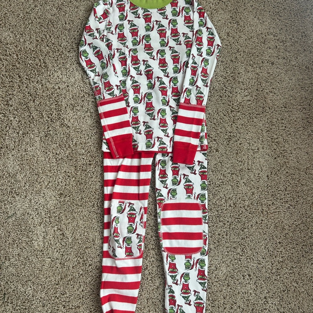 Hanna Andersson Red, White & Green Holiday Grinch Pajama Set
